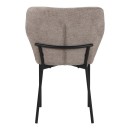 Καρέκλα Mavier pakoworld γκρι μπεζ ύφασμα με πόδια μαύρο μεταλλικό 48x61.5x82εκ | Συσκευασία 2 τμχ