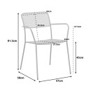 Τραπεζαρία Moraja Federal pakoworld σετ 5τεμ μαύρο μέταλλο 140x80x72εκ