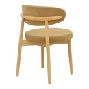 Καρέκλα Luben pakoworld ύφασμα καφέ - rubberwood σε φυσική απόχρωση 53x54x79εκ | Συσκευασία 2 τμχ