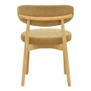 Καρέκλα Luben pakoworld ύφασμα καφέ - rubberwood σε φυσική απόχρωση 53x54x79εκ | Συσκευασία 2 τμχ