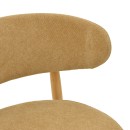 Καρέκλα Luben pakoworld ύφασμα καφέ - rubberwood σε φυσική απόχρωση 53x54x79εκ | Συσκευασία 2 τμχ