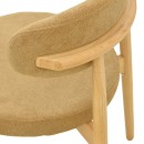 Καρέκλα Luben pakoworld ύφασμα καφέ - rubberwood σε φυσική απόχρωση 53x54x79εκ | Συσκευασία 2 τμχ