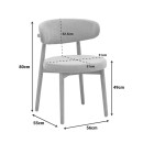 Καρέκλα Luben pakoworld ύφασμα γκρι - rubberwood σε φυσική απόχρωση 53x54x79εκ | Συσκευασία 2 τμχ