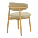 Καρέκλα Luben pakoworld ύφασμα γκρι - rubberwood σε φυσική απόχρωση 53x54x79εκ | Συσκευασία 2 τμχ