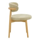 Καρέκλα Luben pakoworld ύφασμα γκρι - rubberwood σε φυσική απόχρωση 53x54x79εκ | Συσκευασία 2 τμχ