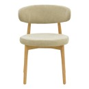 Καρέκλα Luben pakoworld ύφασμα γκρι - rubberwood σε φυσική απόχρωση 53x54x79εκ | Συσκευασία 2 τμχ