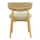 Καρέκλα Luben pakoworld ύφασμα γκρι - rubberwood σε φυσική απόχρωση 53x54x79εκ | Συσκευασία 2 τμχ