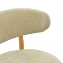 Καρέκλα Luben pakoworld ύφασμα γκρι - rubberwood σε φυσική απόχρωση 53x54x79εκ | Συσκευασία 2 τμχ