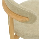 Καρέκλα Luben pakoworld ύφασμα γκρι - rubberwood σε φυσική απόχρωση 53x54x79εκ | Συσκευασία 2 τμχ