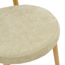 Καρέκλα Luben pakoworld ύφασμα γκρι - rubberwood σε φυσική απόχρωση 53x54x79εκ | Συσκευασία 2 τμχ