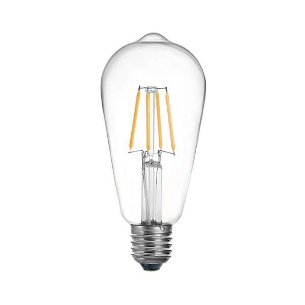 Λαμπτήρας LED ST64 Bulb pakoworld 4W 3000K E27 2700K clear