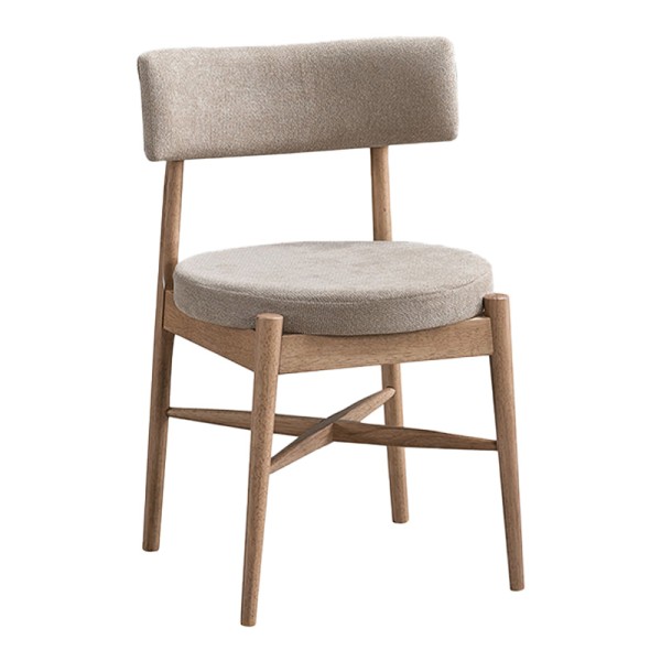 Καρέκλα Raudi pakoworld rubberwood σε φυσική-μπεζ απόχρωση 45.5x45.5x81εκ | Συσκευασία 2 τμχ