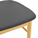 Καρέκλα Bedona pakoworld rubberwood σε φυσική απόχρωση με μαύρο pu μαξιλάρι 47x46x80εκ | Συσκευασία 2 τμχ