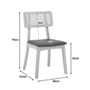 Καρέκλα Renna pakoworld ξύλο οξιάς σε φυσική απόχρωση με μαύρο pu μαξιλάρι 48x52x79εκ | Συσκευασία 2 τμχ