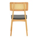 Καρέκλα Renna pakoworld ξύλο οξιάς σε φυσική απόχρωση με μαύρο pu μαξιλάρι 48x52x79εκ | Συσκευασία 2 τμχ