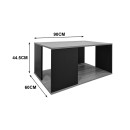 Τραπέζι σαλονιού Zelegan pakoworld sonoma-ανθρακί 90x90x44.5εκ
