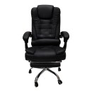 Καρέκλα γραφείου διευθυντή με υποπόδιο Worko pakoworld pu σε μαύρη απόχρωση 53x69x114-122εκ