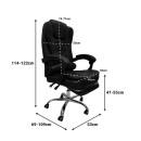 Καρέκλα γραφείου διευθυντή με υποπόδιο Worko pakoworld pu σε μαύρη απόχρωση 53x69x114-122εκ