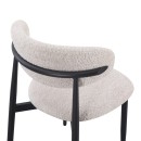 Καρέκλα Folegio pakoworld μπουκλέ σε κρεμ απόχρωση με μαύρα πόδια 50x57x79.5εκ | Συσκευασία 4 τμχ