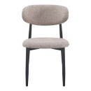 Καρέκλα Folegio pakoworld μπουκλέ σε γκρι απόχρωση με μαύρα πόδια 50x57x79.5εκ | Συσκευασία 4 τμχ