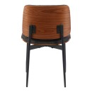 Καρέκλα Kathy pakoworld ξύλο σε καρυδί με γκρι ύφασμα 51x58x81εκ