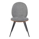 Καρέκλα Nerezy pakoworld ξύλο σε καρυδί με γκρι ύφασμα 57.5x48x88εκ