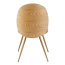 Καρέκλα Nerezy pakoworld  ξύλο σε φυσικό με μπεζ-καφέ ύφασμα57.5x48x88εκ