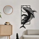 Διακοσμητικό τοίχου Whale pakooworld μαύρο μεταλλικό 38x0,15x50εκ