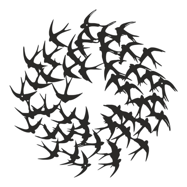 Διακοσμητικό τοίχου Swarm pakooworld μαύρο μεταλλικό Φ50x0,15εκ