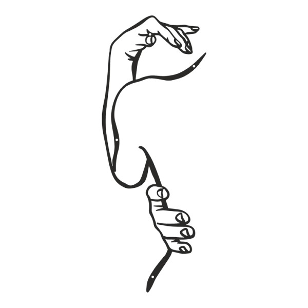 Διακοσμητικό τοίχου Femalo pakooworld μαύρο μεταλλικό 20x0,15x50εκ