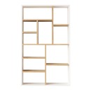 Βιβλιοθήκη Boteca 10θέσεων pakoworld σε oak-λευκή απόχρωση 75x22x123.6εκ