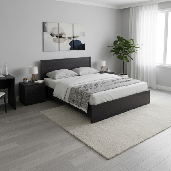 Κρεβάτι Athos pakoworld σε wenge απόχρωση 160x200εκ