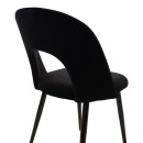 Καρέκλα Jonah pakoworld βελούδο μαύρο-μαύρο πόδι