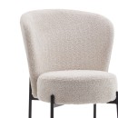 Καρέκλα Houlian pakoworld εκρού ύφασμα-πόδι μαύρο μέταλλο 44x66x89εκ | Συσκευασία 2 τμχ