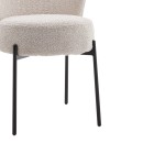 Καρέκλα Houlian pakoworld εκρού ύφασμα-πόδι μαύρο μέταλλο 44x66x89εκ | Συσκευασία 2 τμχ