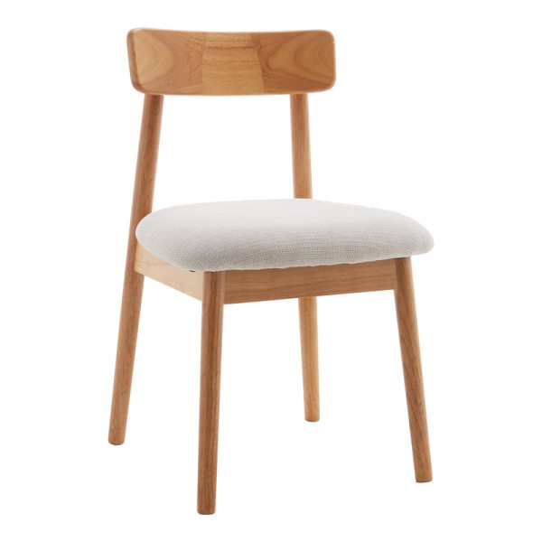 Καρέκλα Tullo pakoworld rubberwood σε φυσική απόχρωση 46x45x78εκ | Συσκευασία 4 τμχ