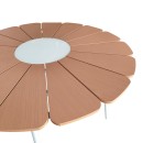 Τραπέζι Pinap pakoworld λευκό αλουμίνιο και plywood σε φυσική απόχρωση Φ110x74εκ