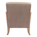 Κουνιστή πολυθρόνα Edeldy pakoworld γκρι-μπεζ ύφασμα με πόδι σε φυσική απόχρωση 102x66x99εκ