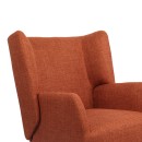 Πολυθρόνα Mareta pakoworld terracotta ύφασμα με πόδι σε μαύρη απόχρωση 83x80x99εκ