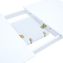 Tραπεζαρία επεκτεινόμενη Mabor-Houston pakoworld ξύλο σε λευκή απόχρωση 120-150x80x73,8εκ