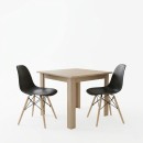 Τραπεζαρία Manka I-Julita pakoworld σετ 3τεμ σε sonoma-μαύρη απόχρωση 80x80x77εκ