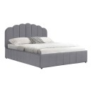 Κρεβάτι Tatiana pakoworld ύφασμα γκρι με αποθηκευτικό χώρο 120x200εκ