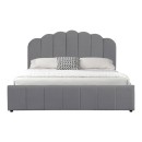 Κρεβάτι Tatiana pakoworld ύφασμα γκρι με αποθηκευτικό χώρο 120x200εκ