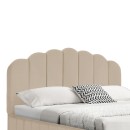 Κρεβάτι Tatiana pakoworld βελούδο μπεζ με αποθηκευτικό χώρο 160x200εκ