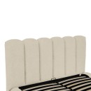 Κρεβάτι Nuvem pakoworld μπουκλέ υφασμα μπεζ με αποθηκευτικό χώρο 160x200εκ