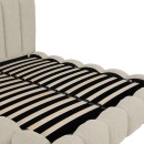 Κρεβάτι Nuvem pakoworld μπουκλέ υφασμα μπεζ με αποθηκευτικό χώρο 160x200εκ