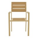 Πολυθρόνα Breze pakoworld στοιβαζόμενη plywood σε φυσική-αλουμίνιο σε cappuccino απόχρωση 57.5x60x88εκ