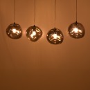 Φωτιστικό οροφής τετράφωτο Vidro pakoworld E27 σε χρυσή απόχρωση 60x15x80εκ