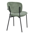 Καρέκλα Cathair pakoworld μπουκλέ ύφασμα σε λαδί απόχρωση με μαύρα μεταλλικά πόδια 48x53x82εκ | Συσκευασία 4 τμχ