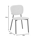 Καρέκλα Cathair pakoworld μπουκλέ ύφασμα σε λαδί απόχρωση με μαύρα μεταλλικά πόδια 48x53x82εκ | Συσκευασία 4 τμχ